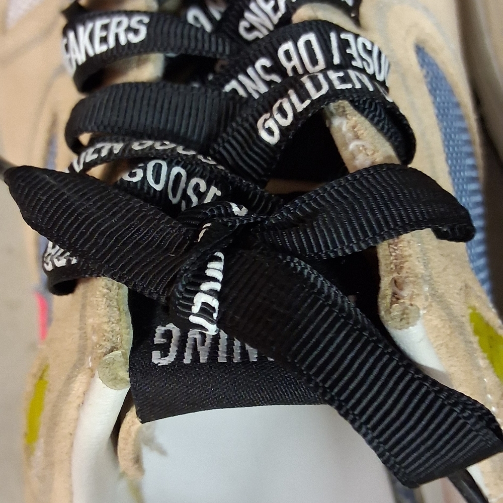 Golden Goose Beige Blue Pink Star Sneakers - Picture 13 of 16